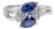 Platinum Sapphire & Diamond Moi Et Toi Crossover Ring For Sale