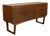 Mid Century Modern Danish Style Compact Zebra Wood Teak Credenza Sideboard 1960 For Sale