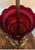 Late 19th Century Late 19th Century Victorian Bohemian Cranberry Glass Lustre Table Lamp With Enameled Flowers & Crystal Prisms For Sale - Image 5 of 6