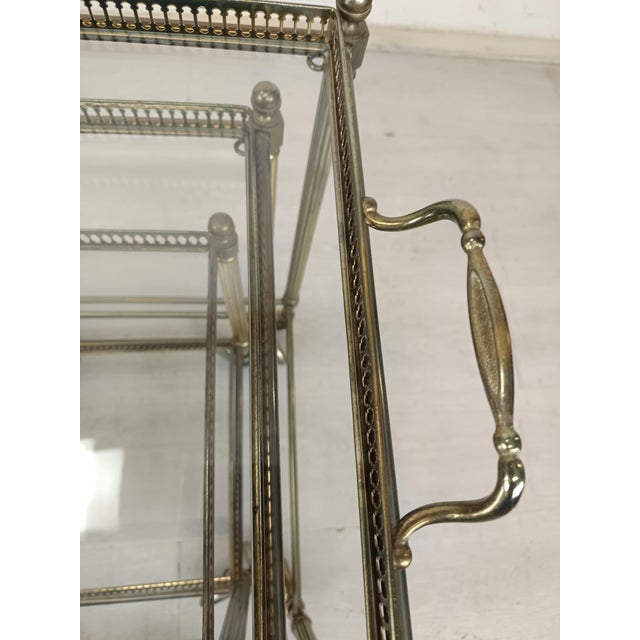 Vintage Gold Brass Nesting Tables, 1970s, Set of 3 For Sale - Image 9 of 16