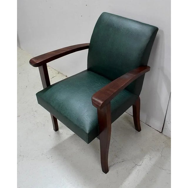 Set of Beech Mahogany Bridge Armchairs, 1940s For Sale - Image 6 of 18
