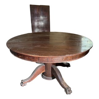 Mahogany Turn of 20th C. Clawfoot Table For Sale