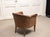 Art Nouveau Swedish Club Chair in Brown Leather, 1940s For Sale - Image 9 of 11