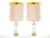 Hollywood Regency 20th Century Hollywood Regency Opaline Glass and Gold-Banded Table Lamps, Pair For Sale - Image 3 of 11