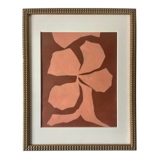 2026 "Fruttare" Contemporary Botanical Abstract Painting on Cotton Paper by Artist r.k. Red For Sale