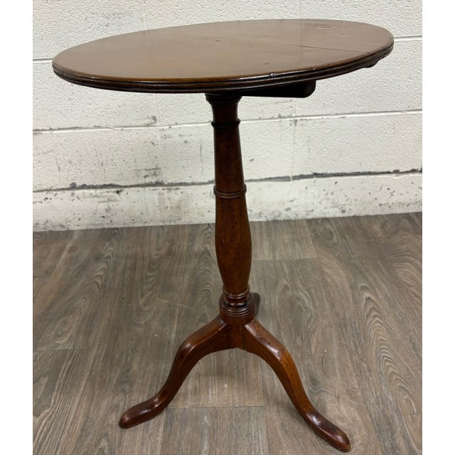 Wood Antique 19th Century Mahogany Tilt Top Tea Occasional Pedestal Tripod Table For Sale - Image 7 of 11