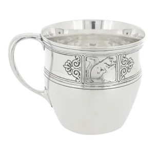 Antique Tiffany & Co. Sterling Silver Child's Mug With a Squirrel & Bird