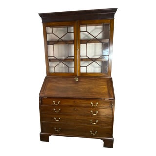 George 111 Mahogany Bookcase Secretary For Sale