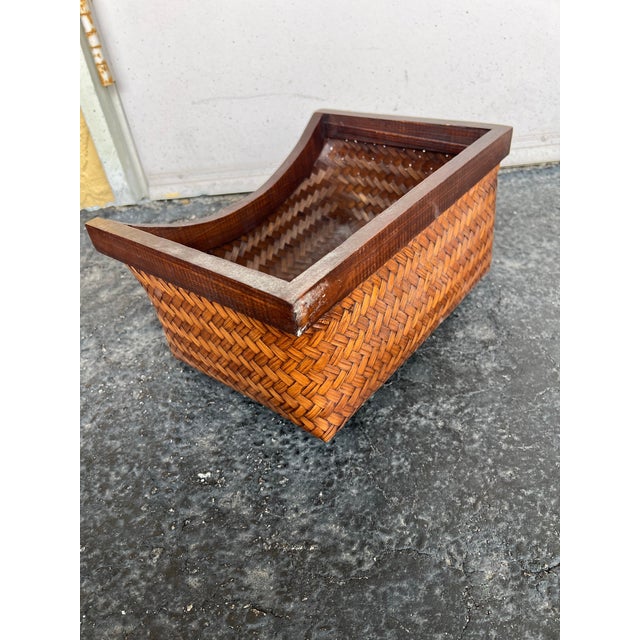 Asian Vintage Brown Ikebana Basket For Sale - Image 3 of 4