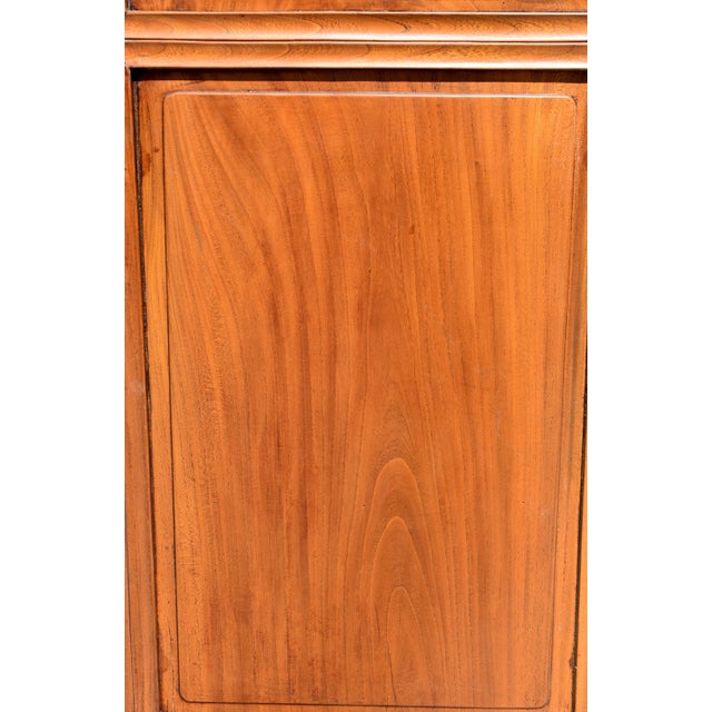 Vintage Chinese Linen Press Cabinet With Glass Door For Sale In Los Angeles - Image 6 of 13