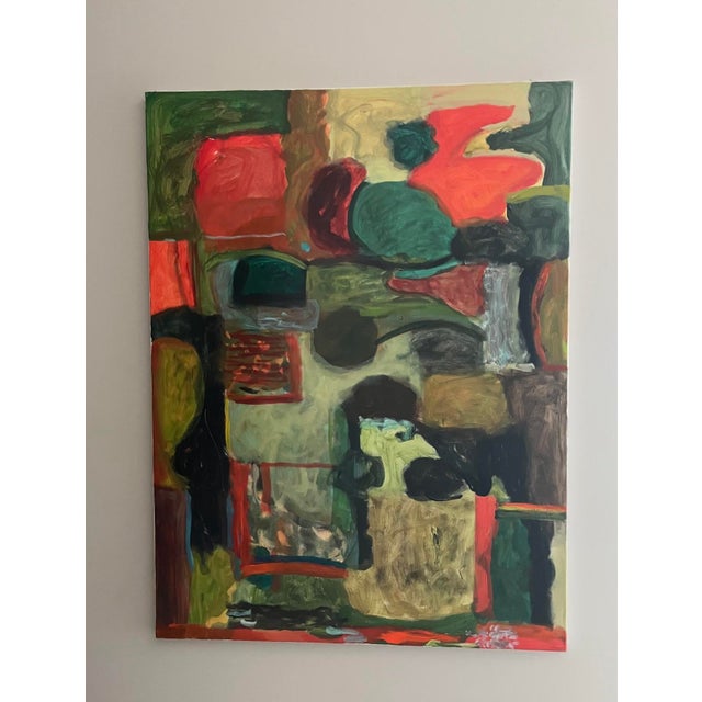 Large Abstract Acrylic Painting by Marjorie Schlossman, Signed, 48” X 36” For Sale - Image 10 of 11