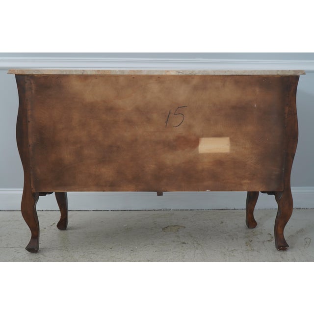 Italian 3 Drawer Continental Walnut Finish Commode For Sale - Image 18 of 18