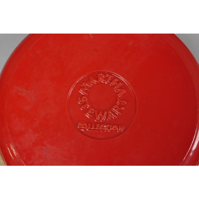 Late 20th Century Martha Stewart Collection Red Cast Iron Dutch Oven Covered Pot For Sale - Image 10 of 11