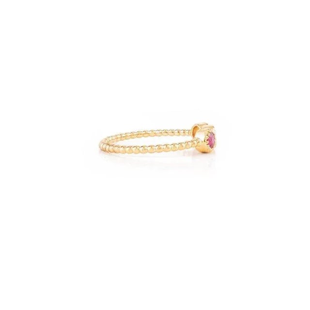 Not Yet Made - Made To Order 0.32 Carat Ruby Diamond 18k Yellow Gold Three Stone Ring Size 9.5 For Sale - Image 5 of 7