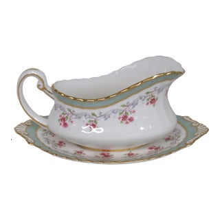 Late 20th Century Paragon England Gravy Boat and Saucer Plate Set 4536b For Sale