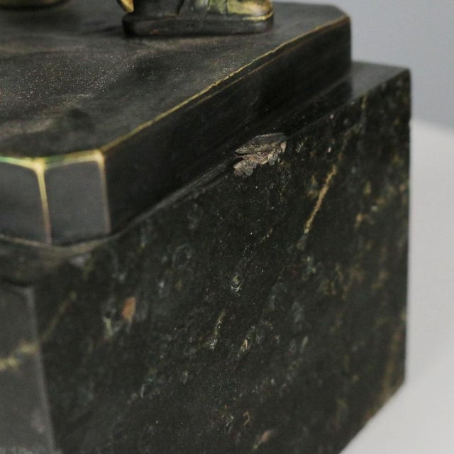 Metal Bronze Blacksmith Sitting on an Anvil Table Lamp from Otto Schmidt-Hofer For Sale - Image 7 of 8