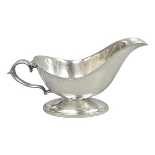 Vintage Victorian Silver Plated Trophy Cup Sauce Gravy Boat With Handle For Sale