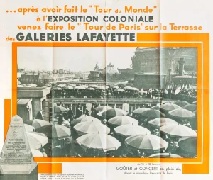 1931 Original Paris Map, Galerie Lafayette, Paris Colonial Expostion
