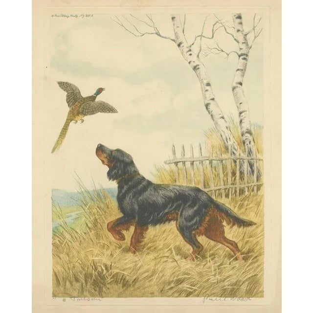Paper Paul Wood, Setter and Pheasant, 1930s, Lithograph on Paper For Sale - Image 7 of 9