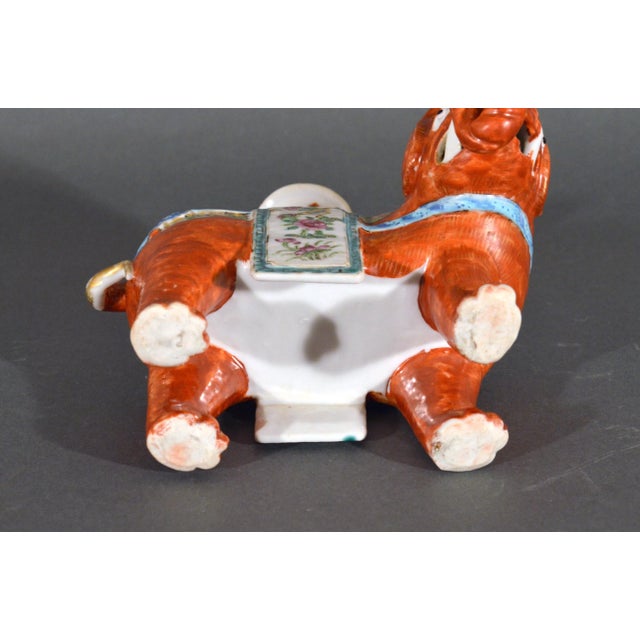 Chinese Export Porcelain Canton Famille Rose Elephant Candlestick Circa 1860 For Sale In Philadelphia - Image 6 of 11