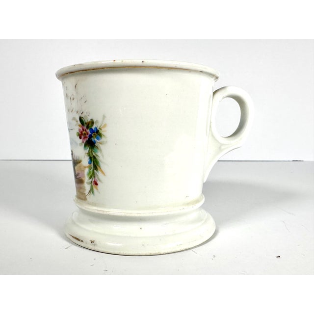 Early 20th Century Antique Porcelain Occupational Mug: Trolley Conductor, Floral Design For Sale - Image 5 of 10