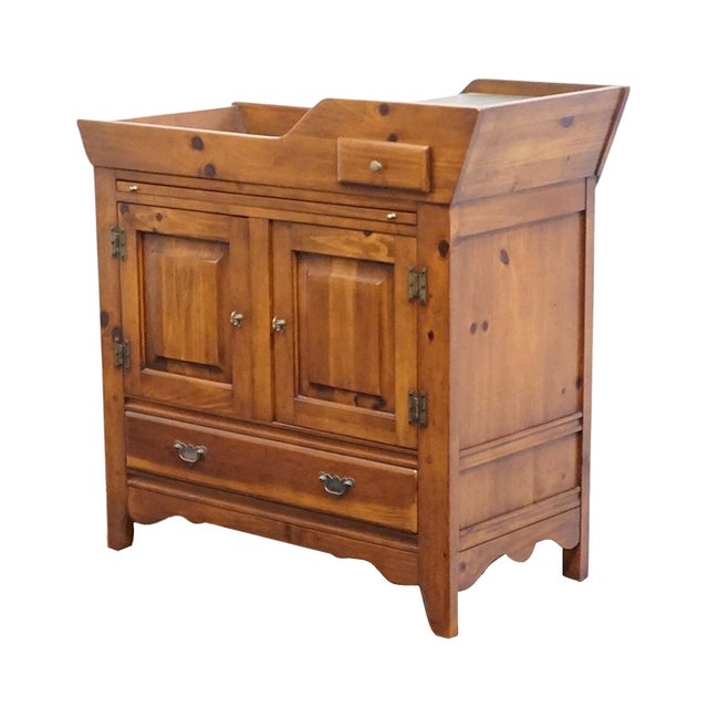 LINK TAYLOR Pilgrim Pine Collection Rustic Country French 40" Dry Sink Server 1515 39" High 40" Wide 18.75" Deep We...