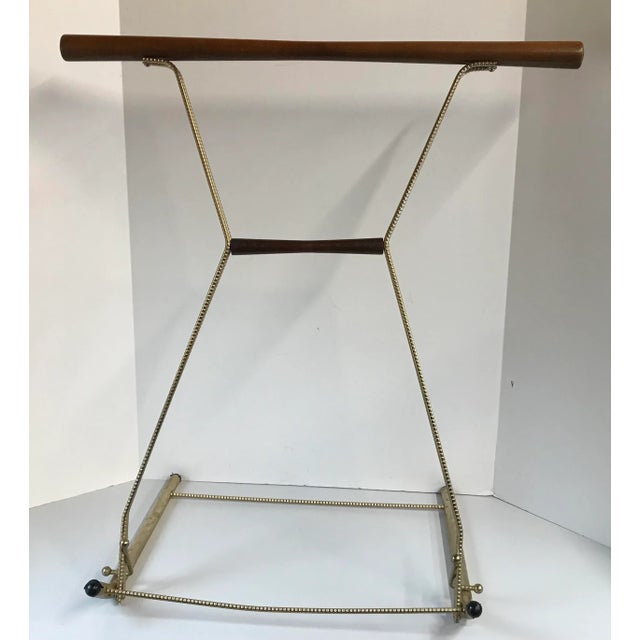 Mid Century Lee Rowan 24k Plated and Teak Valet For Sale - Image 13 of 13