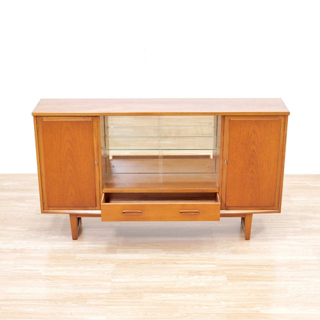 1960s 1960s Mid Century Teak China Display Cabinet Sideboard by Jentique Furniture, Attributed For Sale - Image 5 of 8