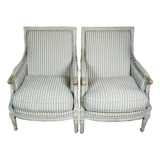 Louis XVI Style Bergeres, a Pair For Sale