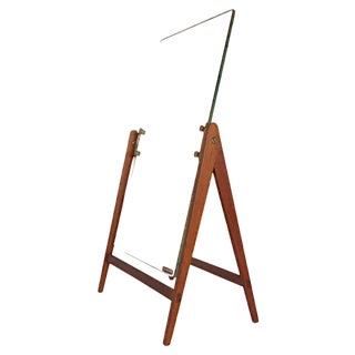 Large Mid-Century Swedish Brass and Teak Table Mirror from Hans-Agne Jakobsson For Sale