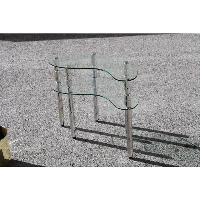 1960s Italian Glass & Chromed Metal Shelf, 1960s For Sale - Image 5 of 7