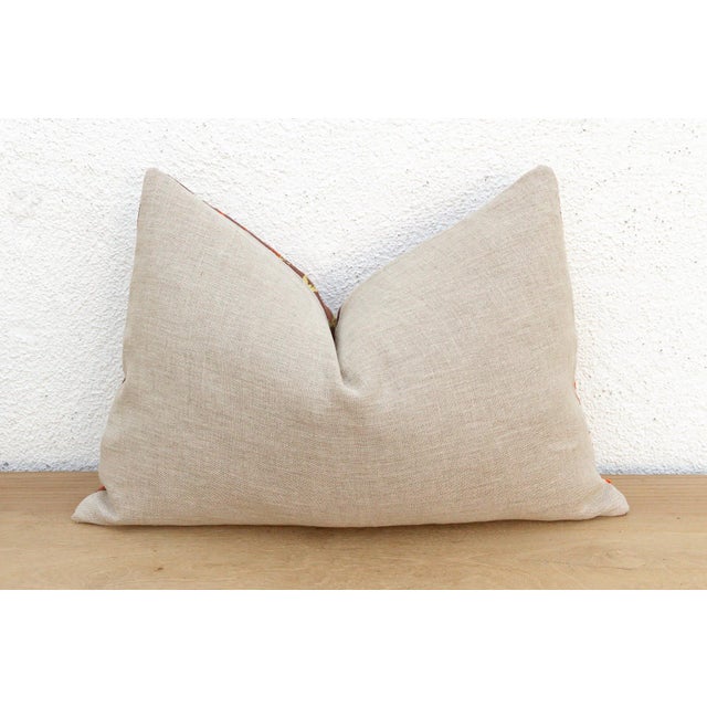 19th Century Jalandhar Jewel, Antique Phulkari Lumbar Pillow Cover For Sale - Image 5 of 6