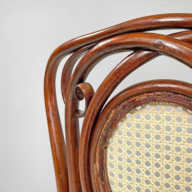 Antique Italian Wood and Vienna Straw Chairs with Curl Details, 1890s, Set of 4 For Sale - Image 10 of 18