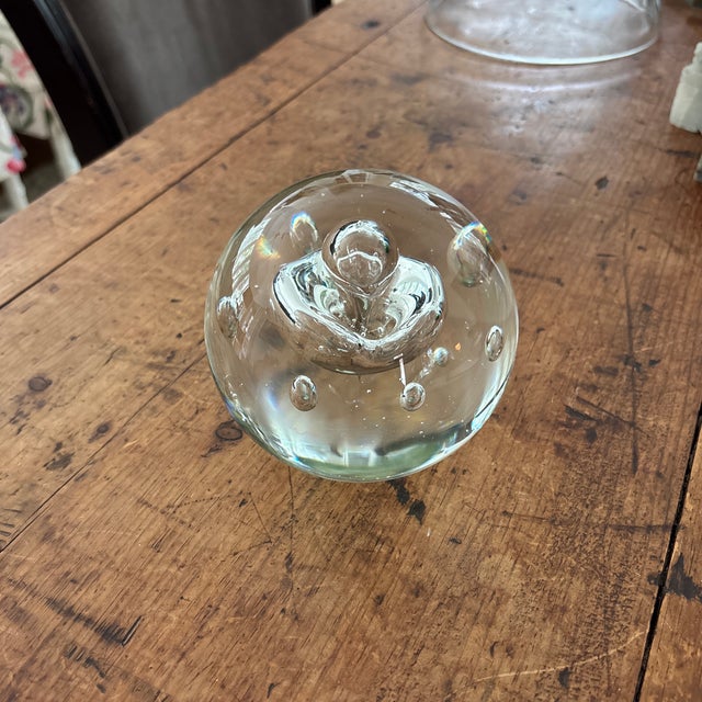 Transitional Glass Ball Paperweight For Sale - Image 3 of 5