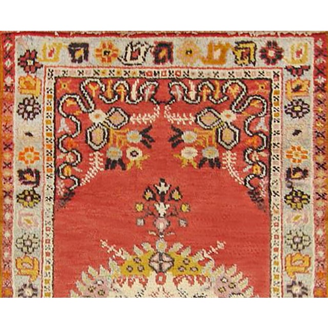 1950s Vintage Turkish Decorative Oriental Oushak Rug in Runner Size For Sale - Image 5 of 6