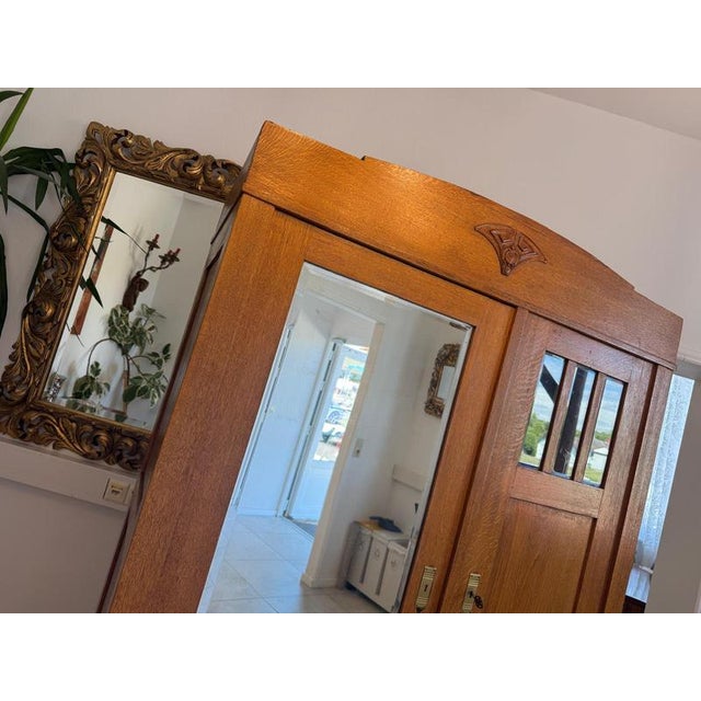 Art Nouveau Mirrored Wardrobe, 1890s For Sale - Image 11 of 18