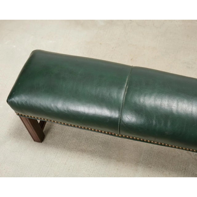 Elongated Georgian Style Mahogany Leather Footstool For Sale - Image 15 of 18