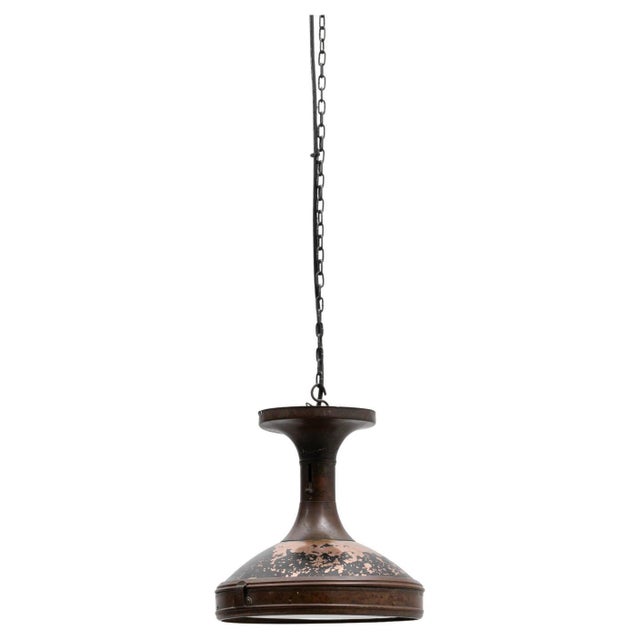 1920s French Copper Industrial Pendant Lamp For Sale - Image 15 of 18