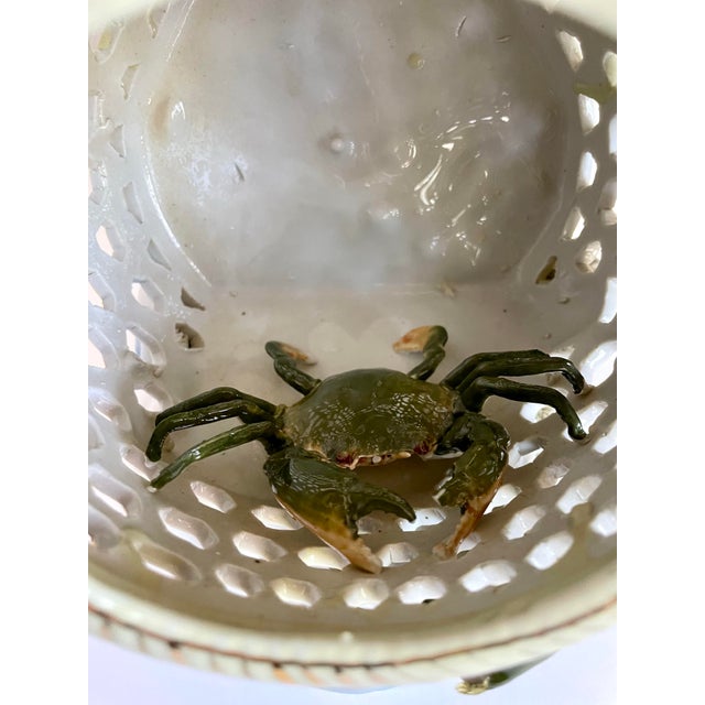 Mid-Century Chinese Porcelain Sea Life Openwork Basket Sculpture For Sale In Los Angeles - Image 6 of 12