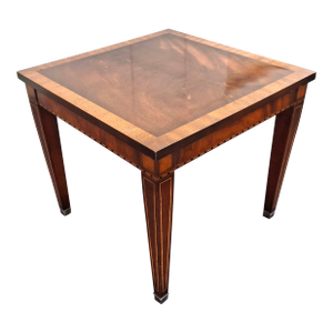 Regency Style Cross-Banded Crotch Mahogany and Satinwood Inlaid Side Table