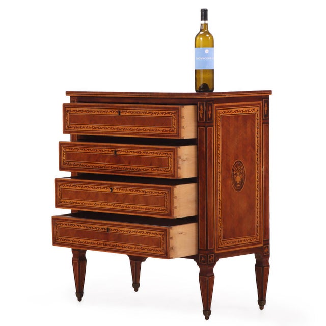 French Italian Inlaid Four-Drawer Commode, C. 1920 For Sale - Image 3 of 8