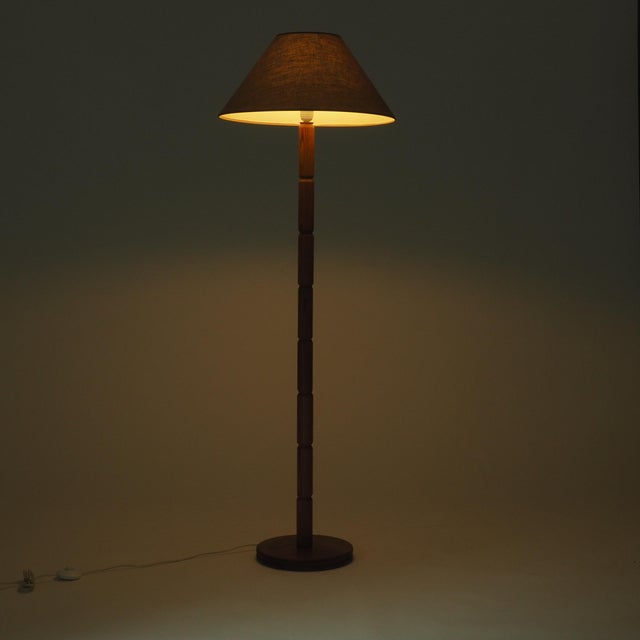 Beige Mid-Century Wooden Floor Lamp from Aneta Växjö, 1960s For Sale - Image 8 of 18