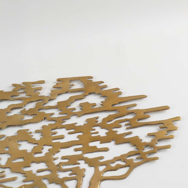 1970s Vintage Korean Brass Bonsai Tree Wall Art Sculptures - A Pair For Sale - Image 5 of 10
