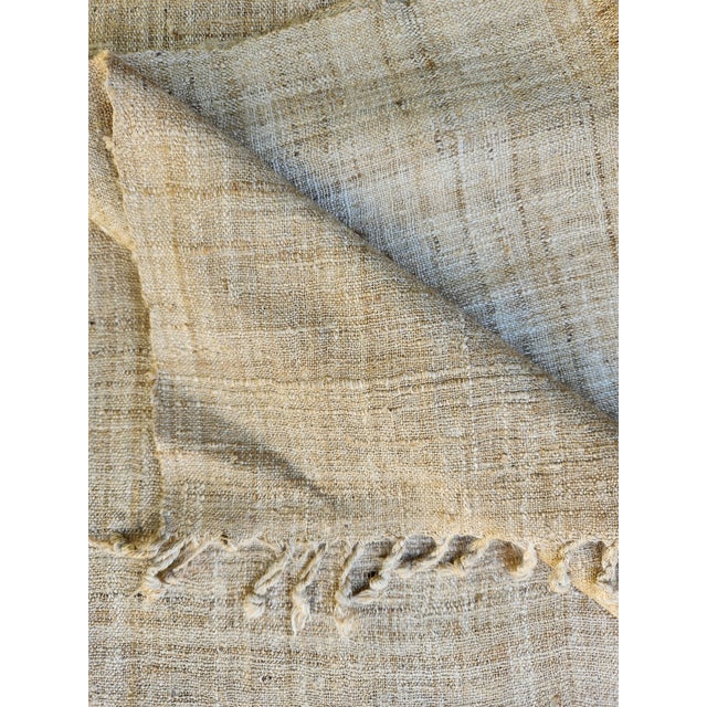 Neutral Hand Woven Raw Silk Throw | Chairish