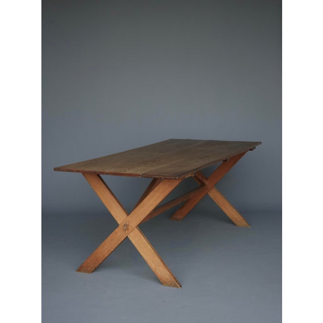 Brown Rustic Farmhouse Dining Table in Cherry and Oak, 1940s For Sale - Image 8 of 17