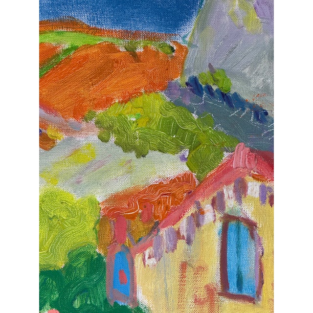 1970s 20th Century French Fauvist Painting of the Village De Ollioules, France For Sale - Image 5 of 12