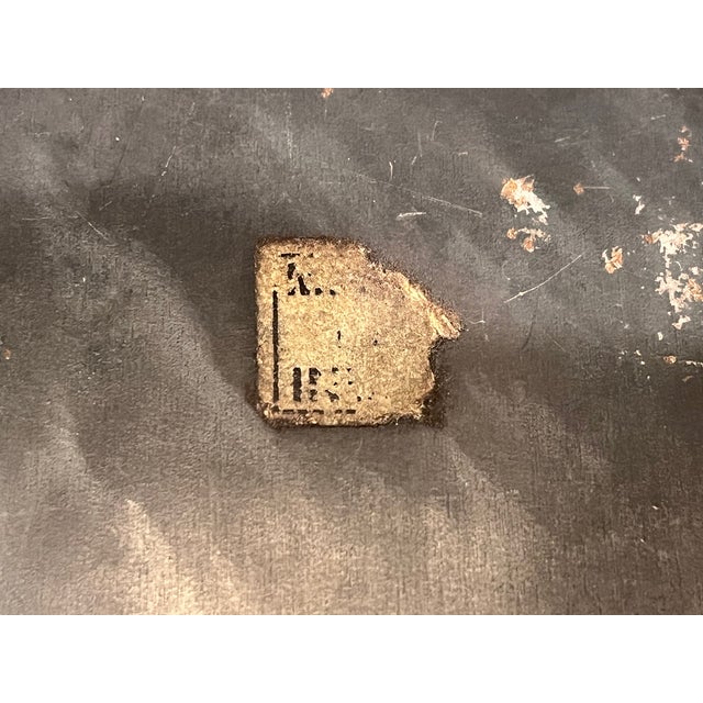 Antique Metal Box With Brass Accents For Sale - Image 13 of 14