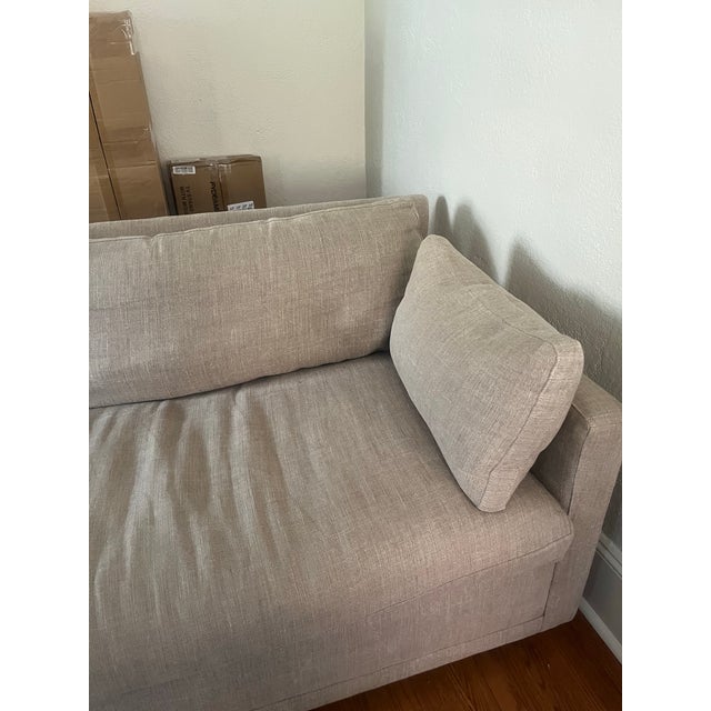 Linen Rowe Sylvie Bench Sofa For Sale - Image 4 of 11