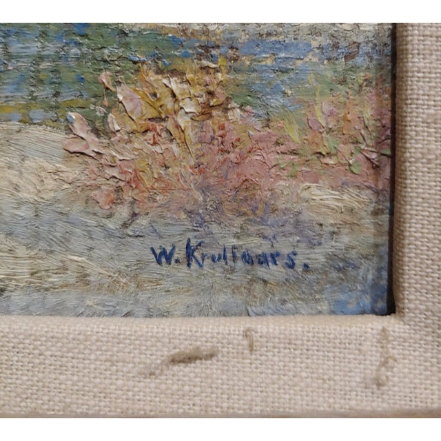 1900s "Winter Solitude by the Creek Landscape" Oil Painting by William Krullaars For Sale In Los Angeles - Image 6 of 10