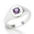 Contemporary Vintage Style Amethyst Signet Unisex Ring, Purple Gemstone Birthstone Ring Us 7 For Sale - Image 3 of 5